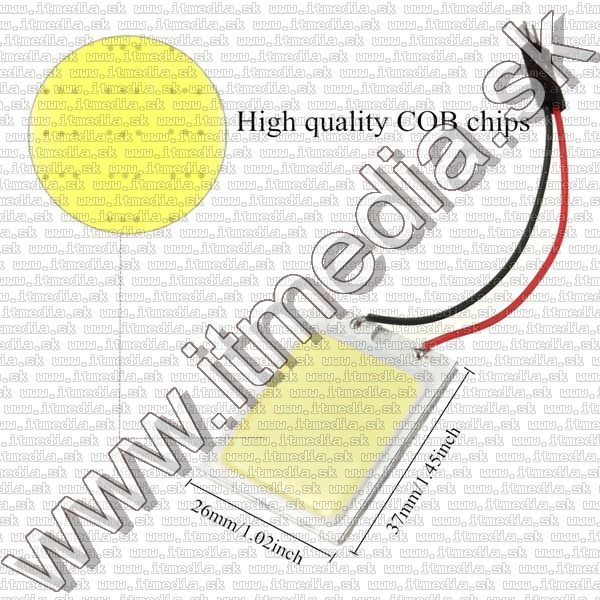 Image of COB LED panel izzó 3w 24led 26x37mm (hideg fehér) (IT12117)